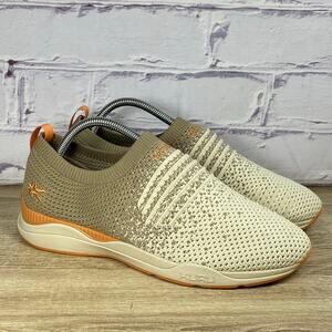 Kuru Stride Slip On Sneakers Women's Size 10 Sand Beige Knit Comfort Shoes
